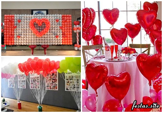 Decoração Dia dos Namorados com balões painel