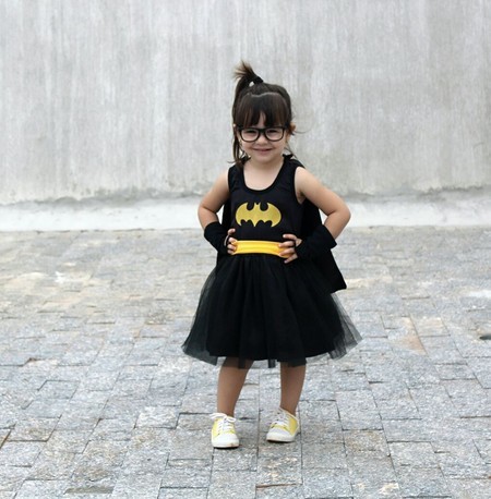 Fantasia Batgirl infantil com tule preto
