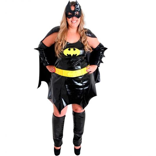 Fantasia Batgirl com de couro plus size