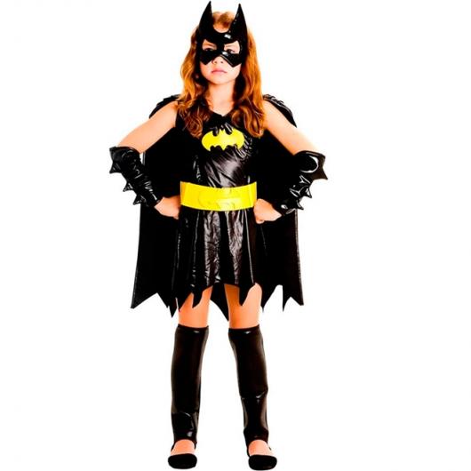 Fantasia Batgirl infantil de couro