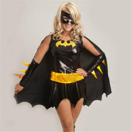 Fantasia Batgirl com máscara de couro