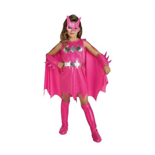 Fantasia Batgirl infantil rosa e prata