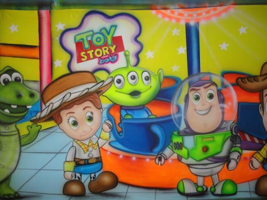 Festa Toy Story Baby painél dos personagens na versão baby