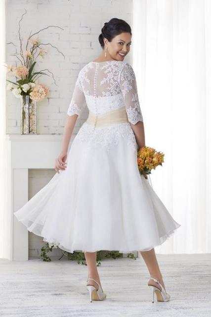 vestido de noiva para casamento civil plus size curto