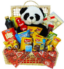 Cesta Dia dos Namorados com ursinho panda