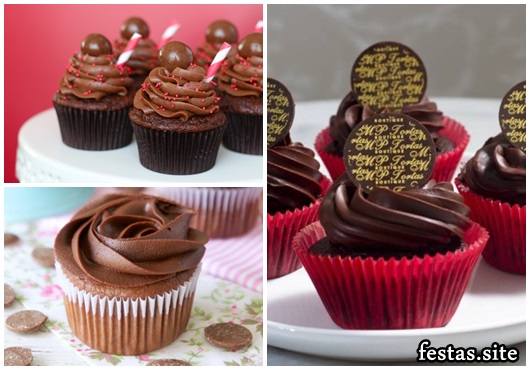 Cobertura para Cupcake de chocolate modelos