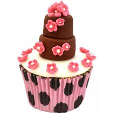 cupcake rosa e marrom lindo