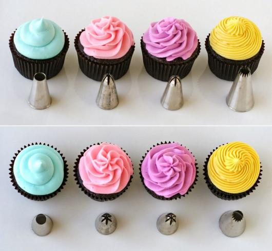 Cupcakes Decorados modelos de bico para confeitar