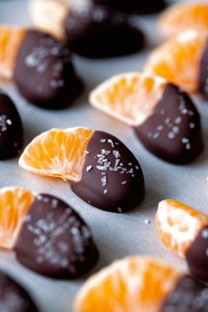 Doces para Casamento rústico tangerina com chocolate