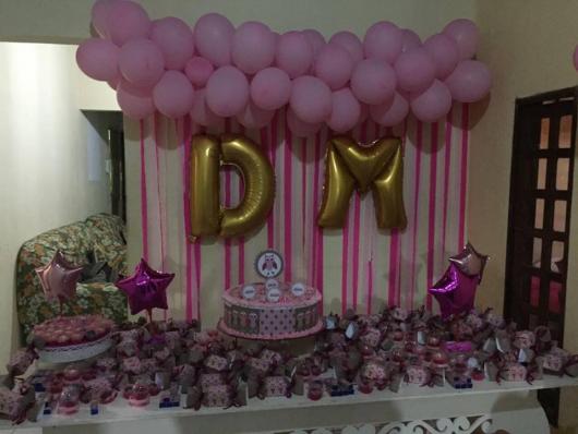 Balões Metalizados decoração de festa com tema rosa