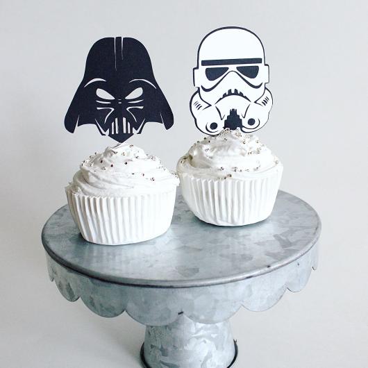 decorar cupcake star wars com papel