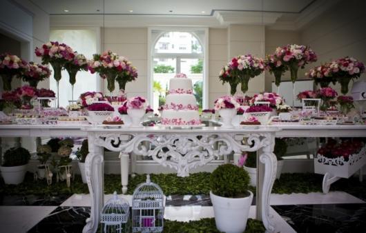 Decoração Provençal para casamento branca e rosa