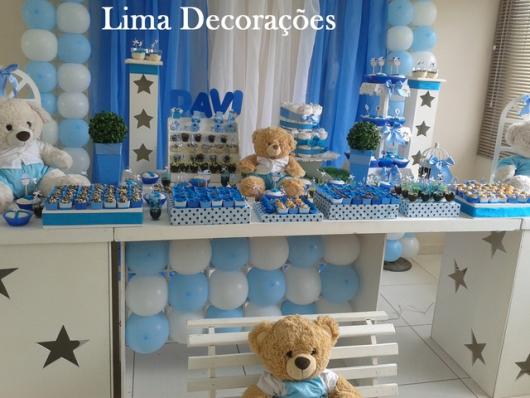 Decoração Provençal chá de bebê com tema ursinho