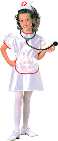 Fantasia de Enfermeira Infantil com estetoscópio de brinquedo