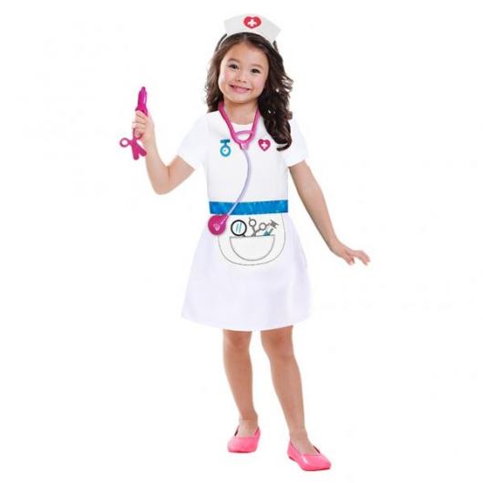 Fantasia de Enfermeira Infantil estampada