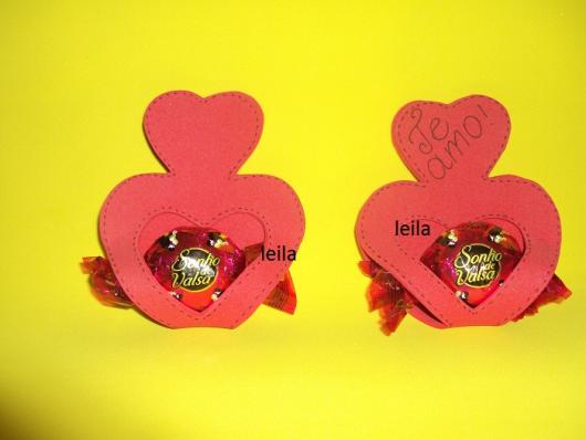 Lembrancinha Dia dos Namorados em EVA porta bombom no formato de coração