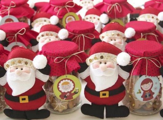 Lembrancinhas baratas para Natal Papai Noel de feltro