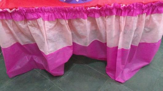 Toalha de mesa para festa de TNT rosa claro e escuro