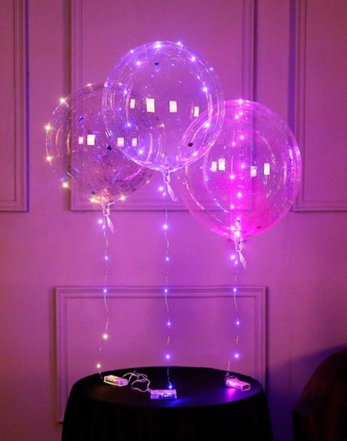 Veja balões com fio de LED 