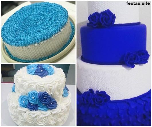 bolo azul e branco