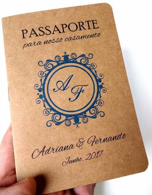 Convite para casamento em forma de passaporte