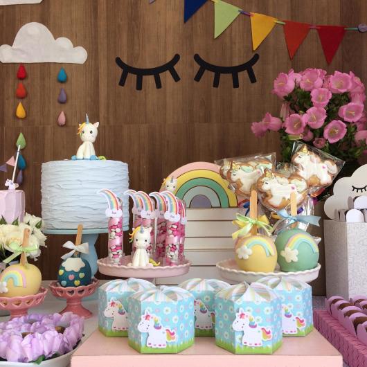 Decoração de festa infantil Unicórnio com kit festa