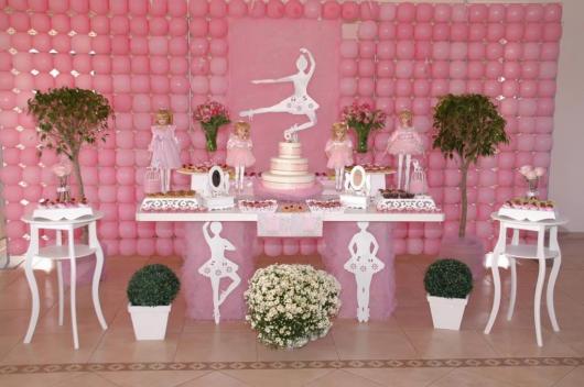 Decoração de festa infantil Bailarina com provençal branco