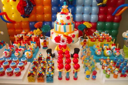 Decoração de festa infantil Circo com painel de balões