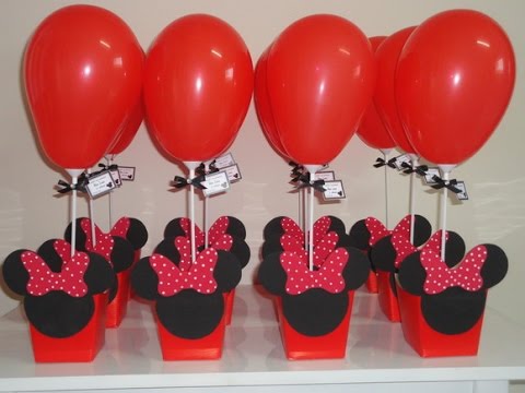 Enfeite de Mesa cachepot personalizado para Festa Minnie