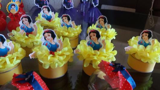 Enfeite de Mesa porta balas para Festa Branca de Neve