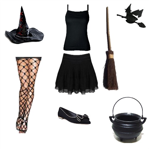 Fantasia de Halloween feminina Simples de bruxa