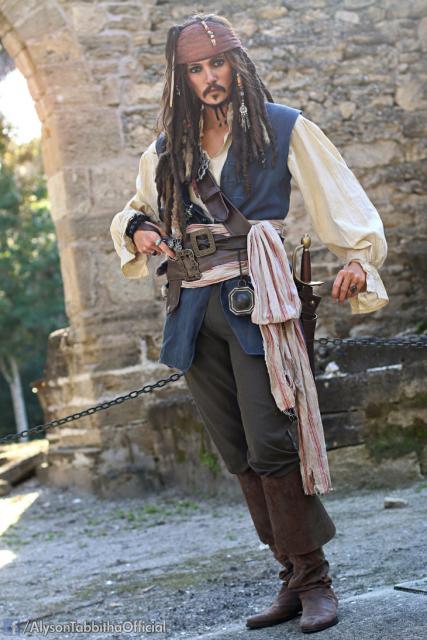 Fantasia de Jack Sparrow piratas do Caribe Plus Size - Jack Sparrow Pi