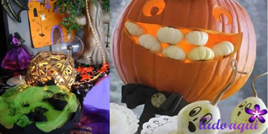 Festa de Halloween decoração com abóbora