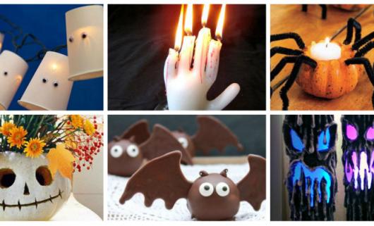 Festa de Halloween decoração com velas personalizadas