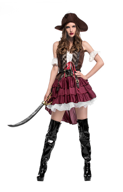 Festa de Halloween fantasia feminina pirata