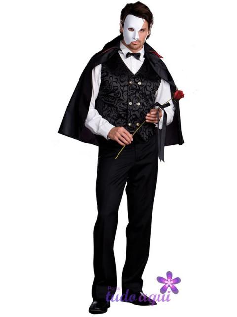 Festa de Halloween fantasia masculina Fantasma da Ópera