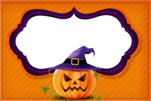Festa de Halloween convite personalizado com abóbora