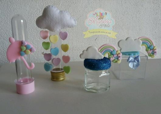 Ideias criativas de miniaturas chuva de amor feitas com biscuit