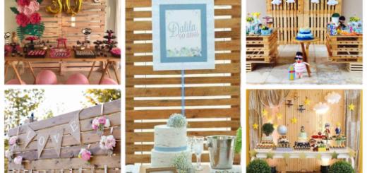 dicas para decorar uma festa com painel de madeira