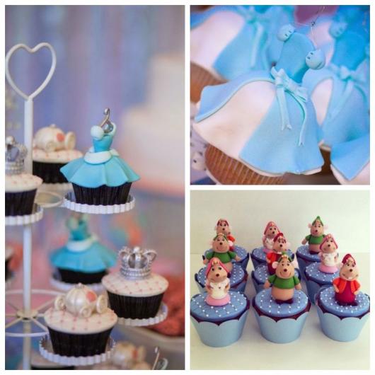 Cupcakes inspirados na história da Cinderela.