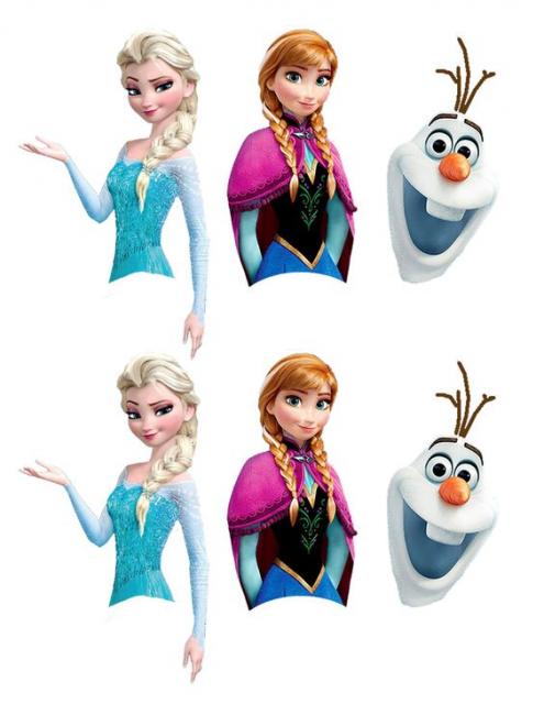 Toppers com personagens do filme Frozen.