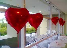 Balão de gás hélio de coração vermelho