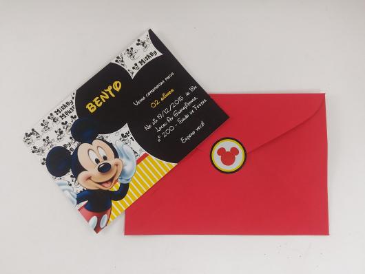 Envelope para convite simples do Mickey