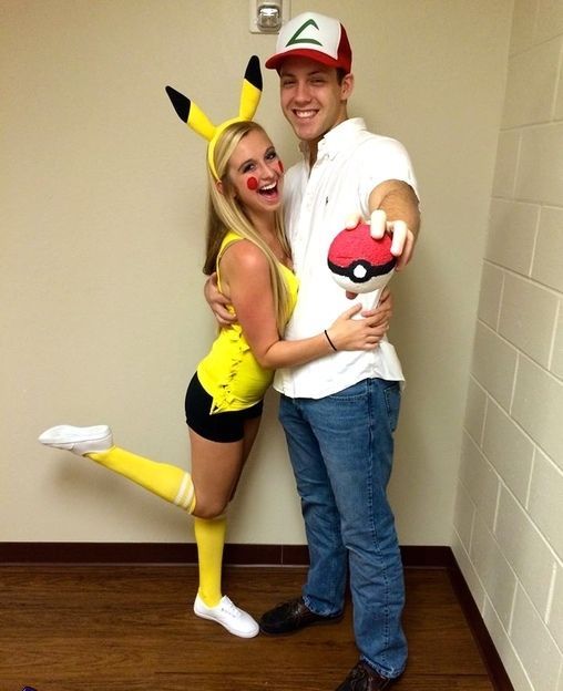 Fantasias engraçadas para casal Pikachu e Ash