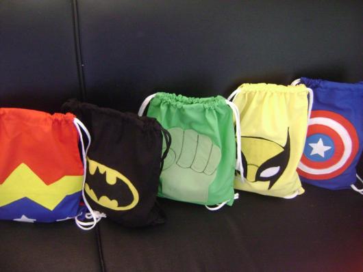 lembrancinha super-heróis bolsa sacola