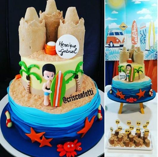 bolos decorado mar