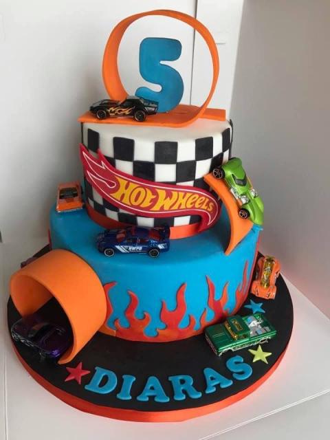 Bolo Hot Wheels, 2 andares, bolo de andar