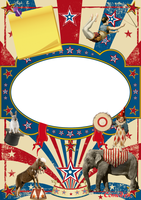 Convite circo vintage rústico