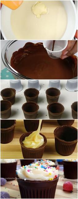 como fazer copinho de chocolate