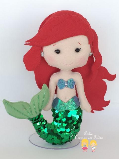 Lembrancinha Pequena Sereia de Feltro: Ariel
